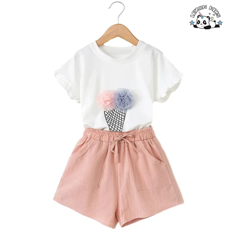 LEZONKIDS - Conjuntos de Roupas Personalizáveis para Crianças Pequenas de Manga Curta para o Verão